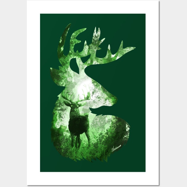 Evergreen Deer Wall Art by DVerissimo